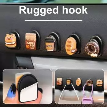 5 шт. автомобильные мини-крючки с героями мультфильмов, клейкая форма, противоскользящая нагрузка, отличный подшипник автомобиля A