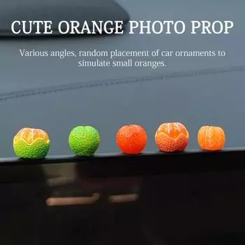 5 шт. автомобильных украшений, симпатичные мини-консоль для зеркала заднего вида, реалистичные украшения из смолы оранжевого цвета для автомобиля B