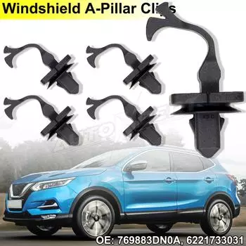 5 шт. автомобильный зажим для лобового стекла A-образной стойки, формовочное оборудование, удерживающие зажимы, крепеж для Nissan Altima L33 Qashqai J11 чёрный