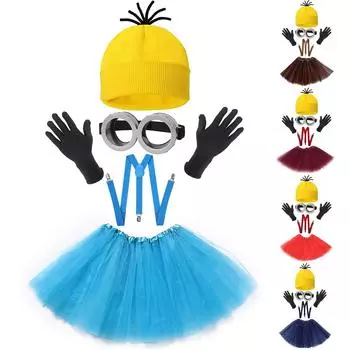 5 шт. аксессуары для костюмов для взрослых мужчин и женщин комплект для косплея шляпа глаза перчатки комплект One Size кофейный