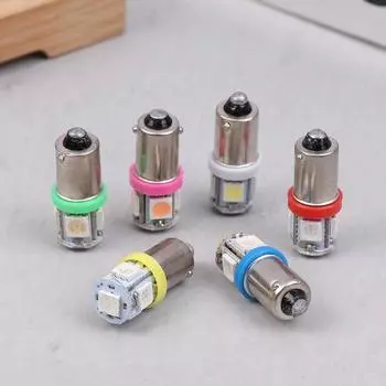 5 шт. Ba9S 5050 5Smd светодиодные лампы постоянного тока 12 В для автомобильных индикаторов, приборные лампы, винтовые лампы для автомобилей, грузовиков, мотоциклов, предупреждающие сигнальные лампы