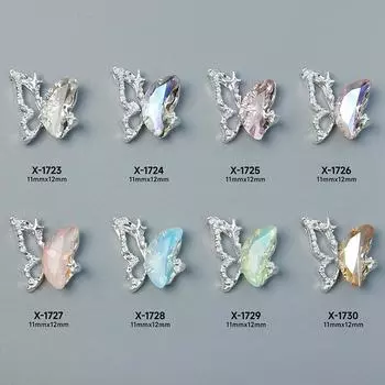 5 шт. бабочка для ногтей бриллиантовая роскошная блестящая девушка подвеска для ногтей украшение для ногтей сделай сам стереоскопический аксессуар для энтузиастов нейл-арта