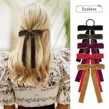 5 шт. бархатный бант для чирлидинга большой бант резинка для волос завязанный бант для чирлидинга женские резинки для волос для хвостика однотонные резинки аксессуар для волос