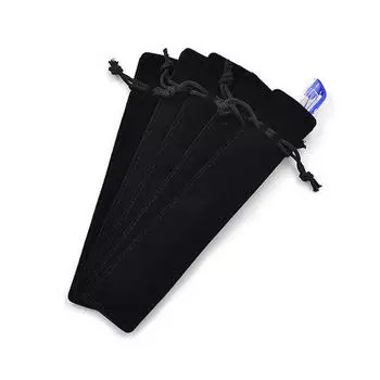 5 шт. бархатный чехол для ручек с держателем для одной ручки, чехол для карандашей, квадратный чёрный