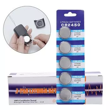 5 шт. батареек CR2450, батарейки-таблетки для автомобильного ключа, долговечная энергия для часов и брелока, долговечная энергия