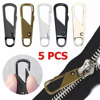 5 шт. бегунок для молнии универсальный сменный бегунок для молнии мгновенный ремонт сломанной пряжки DIY швейные принадлежности 5 PCS чёрный