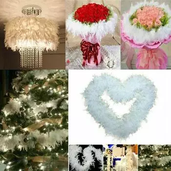 5 шт. белые полоски с перьями белого цвета, удлиненные пушистые ремни с перьями, украшение для рождественской елки, необычный ремесленный декор для шитья