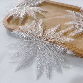 5 шт. белых пайеток, вышитых патчей для ремонта кружевных аппликаций свадебных платьев белый