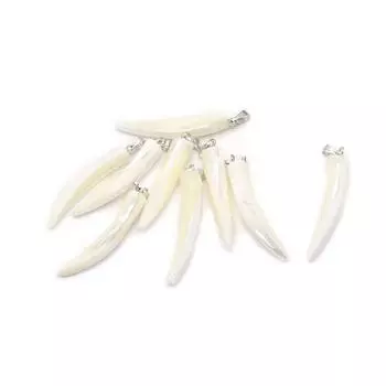 5 шт. Белый натуральный кулон цвета слоновой кости в форме ракушки, модные женские и мужские подвески для изготовления ювелирных изделий, ожерелья своими руками, подарок на Новый год ко Дню святого Валентина 5Pcs/3.60.8cm белый