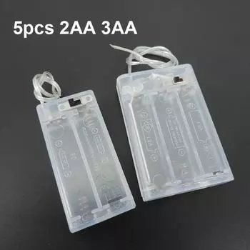 5 шт. белый прозрачный 2/3 AA 3V 4.5V держатель батареи коробка чехол с выключателем AA 2XAA 3XAA 2AA для светодиодных фонарей ремонт своими руками 2 AA
