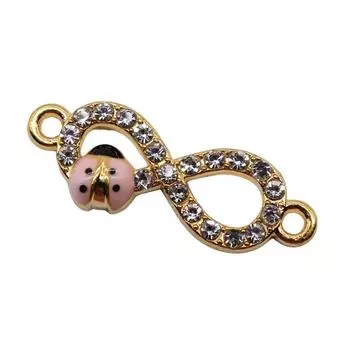5 шт., бесконечный символ, соединитель, подвески, компоненты ювелирных изделий, аксессуары, золотой цвет, цинковый сплав, 27X9 мм