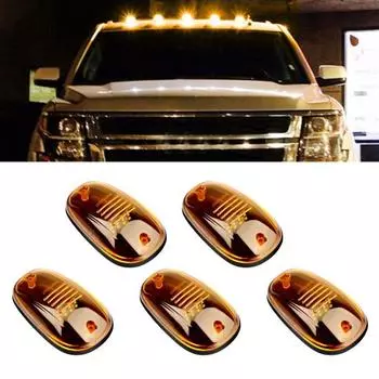 5 шт. беспроводные фонари кабины, простая установка, защита от атмосферных воздействий, улучшенная видимость, яркие фонари на крыше с функциями индикатора и сигнала для крыши грузовика для F150 5pcs жёлтый