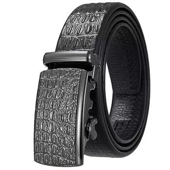 5 шт. Бизнес Автоматическая пряжка ремень крокодиловый узор коровья кожа ремень 3 кости Ly36-1813-8 110-130CM