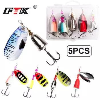 5 шт. блесна 8 г 12,5 г блесна щука металл с тройными крючками искусственная приманка для ловли окуня 5PCS