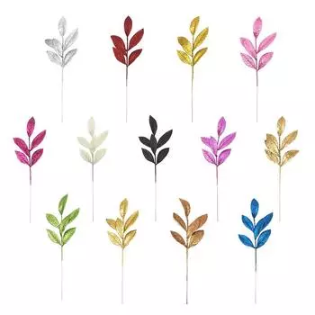 5 шт. блестки свадебные домашние вечеринки имитация оливковых листьев DIY декор искусственные цветы букет украшения аксессуары