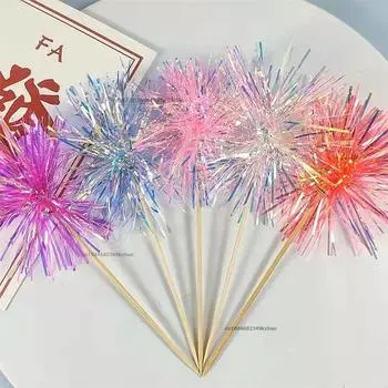 5 шт. блестящие украшения для торта «С Днем Рождения» разноцветные фейерверки кисточки украшения для кексов свадьба детский душ выпечка десерт украшение для торта