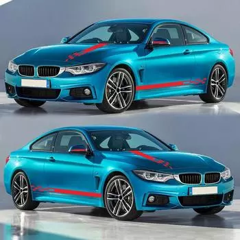 5 шт. боковая дверь кузова капот зеркало заднего вида наклейка в полоску наклейка гоночные наклейки для всех автомобилей винил чёрный