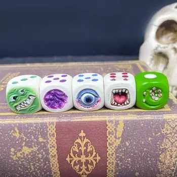 5 шт. Большие глаза, рот, милый дьявол, игральные кости, смоляное сито, ремесло, домашний декор, игрушка для детей, уникальный подарок, ролевая настольная игра для Хэллоуина