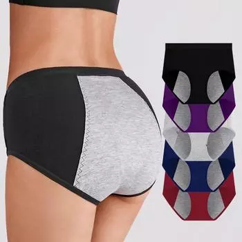 5 шт., большие размеры XS-XXXL, герметичные менструальные трусики, физиологические штаны, женское нижнее белье, дышащие хлопковые трусы XS