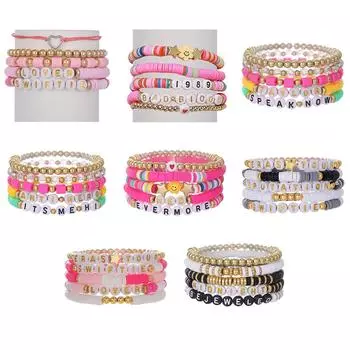 5 шт. браслет из бисера с буквами для поклонников Тейлора, подарочный набор браслетов для женщин и девочек-поклонников Style A