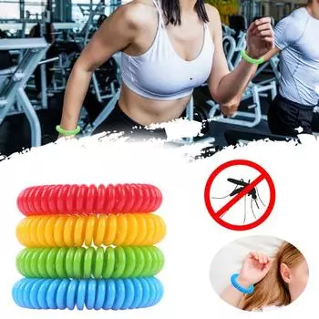 5 шт. браслет от комаров, выдвижной пружинный браслет в форме кольца, детский браслет от комаров для дома и улицы 5pcs синий