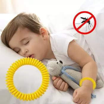 5 шт. браслет от комаров, выдвижной пружинный браслет в форме кольца, детский браслет от комаров для дома и улицы 5pcs синий