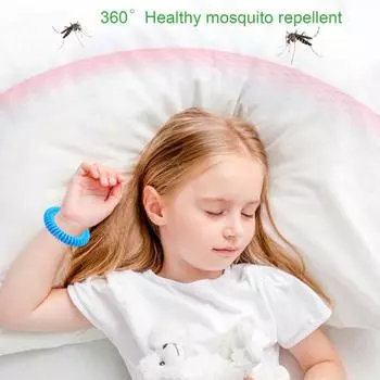 5 шт. браслет от комаров, выдвижной пружинный браслет в форме кольца, детский браслет от комаров для дома и улицы 5pcs синий