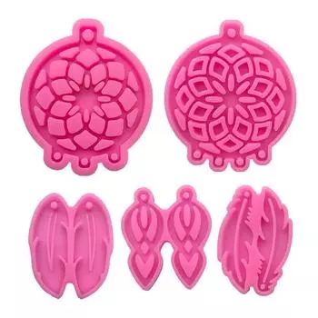 5 шт., брелок с перьями «Ловец снов», форма для эпоксидной смолы, автомобильный кулон, силиконовая форма