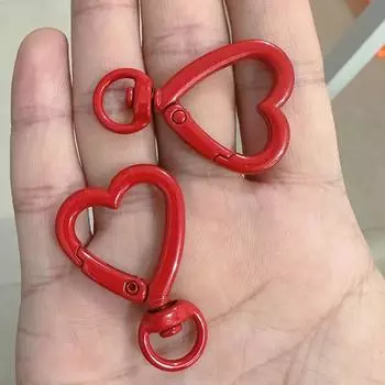 5 шт. Брелок с пружинной пряжкой DIY аксессуары крючки для ключей в форме сердца цветные металлические брелки с карабинами зелёный