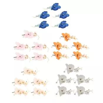 5 шт. бутоньерка для жениха элегантная мужская свадебная цветочная реалистичная постоянная многоразовая искусственная брошь Flo White