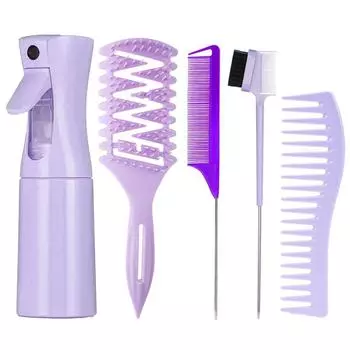 5 шт. Бутылка-спрей для воды с заостренным кончиком, Кисточка для конфет, Кисточка для контроля краев, Набор для укладки волос, Салон