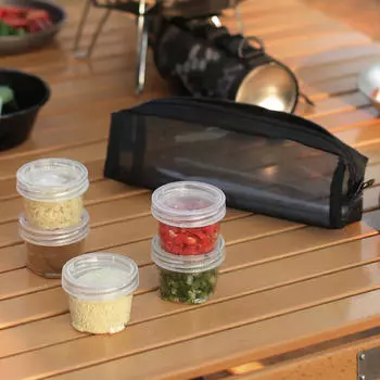 5 шт., бутылки для приправ для кемпинга с сумкой для хранения, прозрачные контейнеры для специй для барбекю, путешествия на открытом воздухе