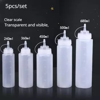 5 шт. бутылочек для приправ с насадками, кетчуп, соусы для барбекю, диспенсер для бутылок с оливковым маслом, бутылочка для соуса, кухонные гаджеты