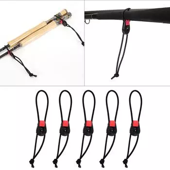 5 шт. быстросъемный ремешок для удочки, поводок-банджи, органайзер для удочек, портативный регулируемый рыболовный инструмент многоразового использования