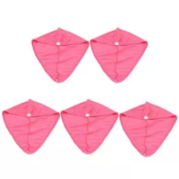 5 шт. быстросохнущая шапочка из микрофибры для волос для женщин, для ванной, с сильным впитыванием воды, банное полотенце для волос розы красного