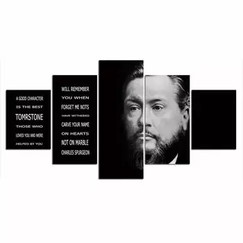 5 шт. Чарльз Сперджен Проповедник Цитата Фотографии Плакат HD Печать Домашний Декор Без Рамки 5 Панель Современные Абстрактные 5 Шт. Картины 20x35 20x45 20x55cm
