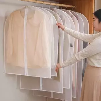 5 шт. чехлы для одежды, пылезащитные, с защитой от насекомых, прозрачные, полностью закрытые, защитные сумки для хранения одежды и пальто 80 cm