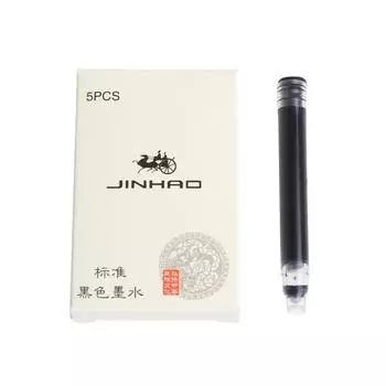 5 шт. чернильные картриджи JinHao, стержень для перьевой ручки, черный/синий пишущий инструмент чёрный