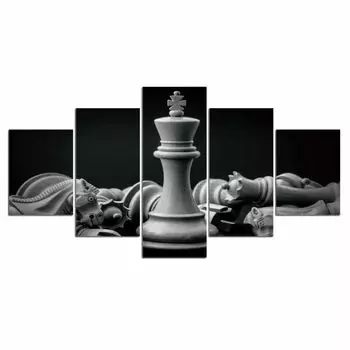 5 шт. черный, серый шахматная доска современный декор холст настенные художественные картины домашний декор без рамки 5 шт. фотографии постер декор комнаты 20x35 20x45 20x55cm