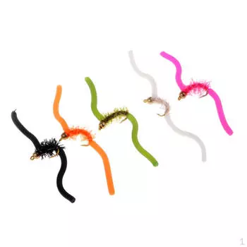 5 шт. червь, мокрая нимфа, форель, нахлыстовая приманка для рыбалки, разные цвета Pack 2