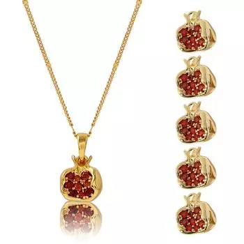5 шт. цветной циркон вишня/гранат кулон фруктовый шарм для ожерелья ювелирные аксессуары для любителей моды 2