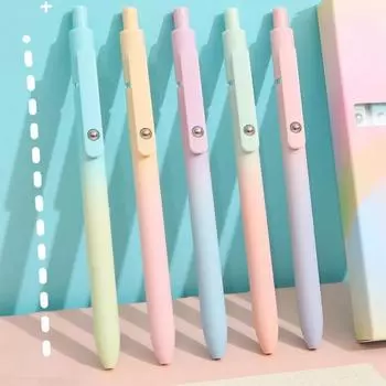 5 шт. цветные гелевые ручки 0,5 мм, тонкие ручки для плавного письма, сверхлегкие, нескользящие, удобные ручки с черными чернилами разноцветный