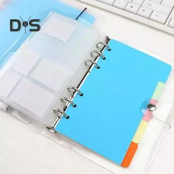 5 шт. цветные кольцевые разделители с вкладками, пластиковые индексные разделители страниц, папка с 6 кольцами, пастельные разделители страниц для макарон, письменные этикетки A6