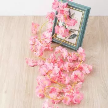 5 шт. Цветочная гирлянда из искусственных вишневых цветов, шелковая вишневая гирлянда 187 см, висящая на открытом воздухе для свадебной вечеринки, домашнего сада, арки, декора шампанского