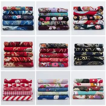 5 шт. Цветочная печать на одежде и крашение хлопчатобумажной ткани японского горячего тиснения пэчворк 20*25cm