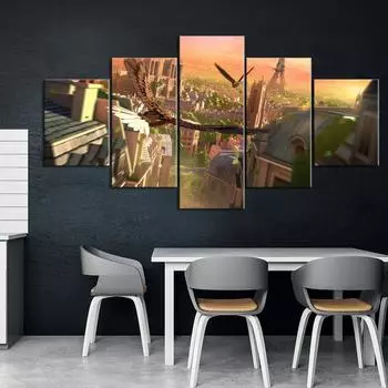 5 шт., декоративная живопись, постер, игра, домашняя роспись, орел, полет, игра, анимация, искусство, Настенный декор, картины без рамки 20x35cm*2 20x45cm*2 20x55cm*1