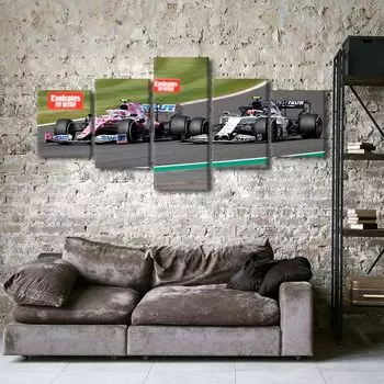 5 шт. деревенский гоночный автомобиль F1, дом, спортивный автомобиль, 5 шт., настенный постер, домашний декор, 5 панелей, декор комнаты, абстрактные картины, искусство 20x35 20x45 20x55cm