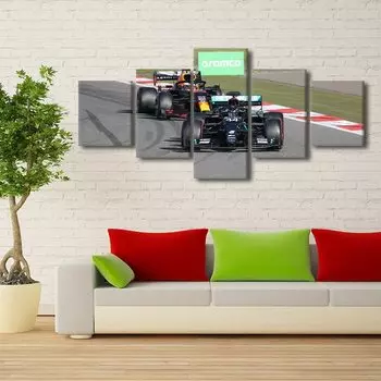 5 шт. деревенский гоночный автомобиль F1, дом, картина, спортивный автомобиль, 5 шт., фотографии, домашний декор, 5 панелей, холст, стена, HD печать, искусство, без рамки 20x35 20x45 20x55cm