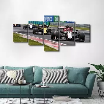 5 шт. деревенский гоночный автомобиль F1, дом, спортивный автомобиль, 5 шт., картины, холст, стены, картины без рамки, постер, домашний декор, современный 20x35 20x45 20x55cm
