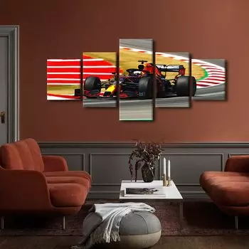 5 шт. деревенский гоночный автомобиль F1, дома, картины для спортивных автомобилей, настенный домашний декор, современный 5 шт., художественный постер, HD печать, 5 панелей, холст 20x35 20x45 20x55cm